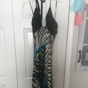 Cache halter long dress
